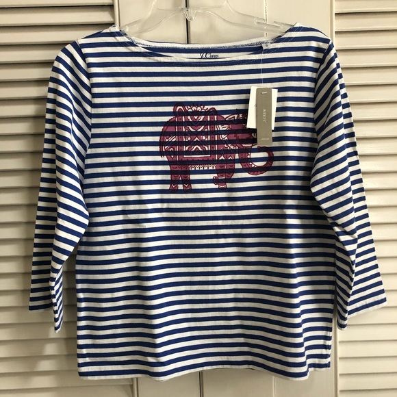 J. Crew Tops - J. Crew Striped Elephant Top